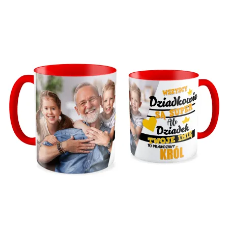 FOTO Kubek czerwony 330ml dla BABCI